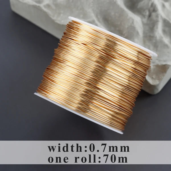 Fio de cobre, banhado em ouro 18k, não desbota, para fabricação de semijoias