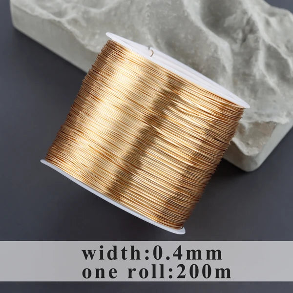Fio de cobre, banhado em ouro 18k, não desbota, para fabricação de semijoias