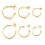 Conjunto de 10 pinos de brinco de aço inoxidável banhados a ouro 18K, 1520/25 mm, com argola…