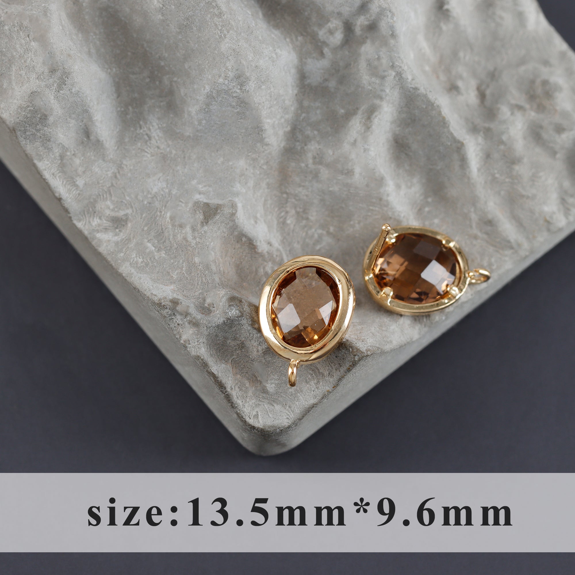 Acessórios de joias, brinco de tachas, banhado a ouro 18k, fabricação de joias, 6 pçs/lote