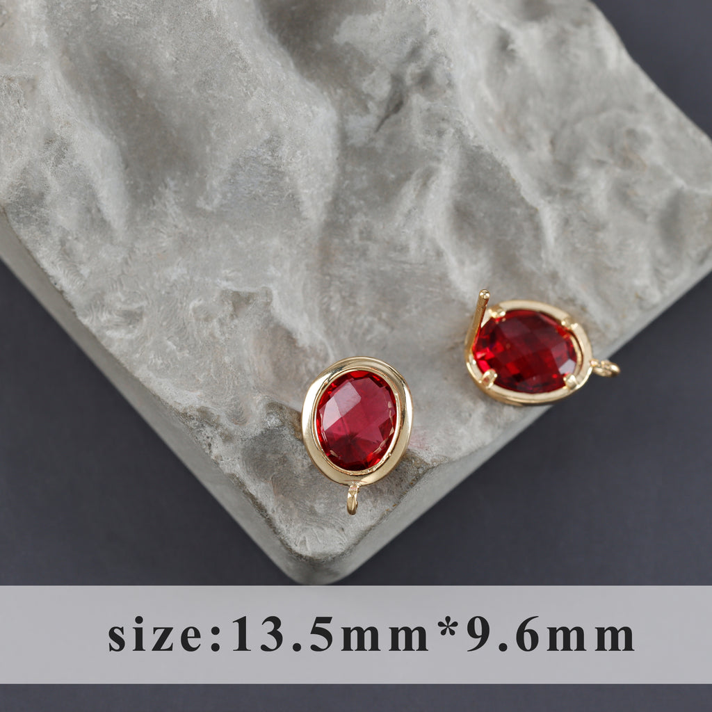 Acessórios de joias, brinco de tachas, banhado a ouro 18k, fabricação de joias, 6 pçs/lote