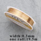 Fio de cobre, banhado a ouro 18k, 0,3 mícron, para fabricação de semijóias